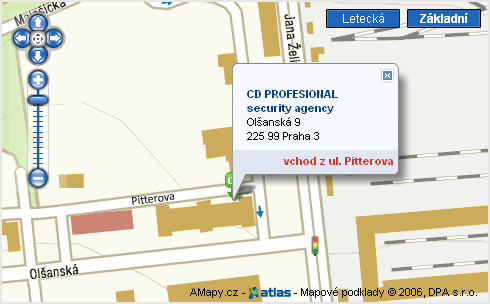 Provozovna CD PROFESIONAL security agency - mapa okolí